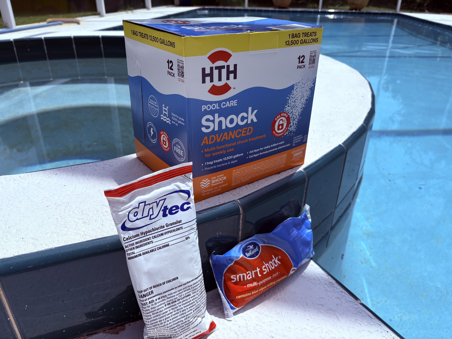 Pool Shocks by the pool