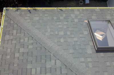 the finished hip roof with skylight