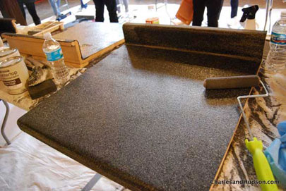 in-progress Resurfacing Laminate Countertops - In Progress