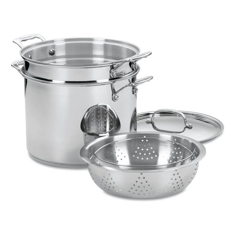 The Best Pasta Pot Option: Cuisinart 77-412 Chef’s Classic Stainless 4-Piece