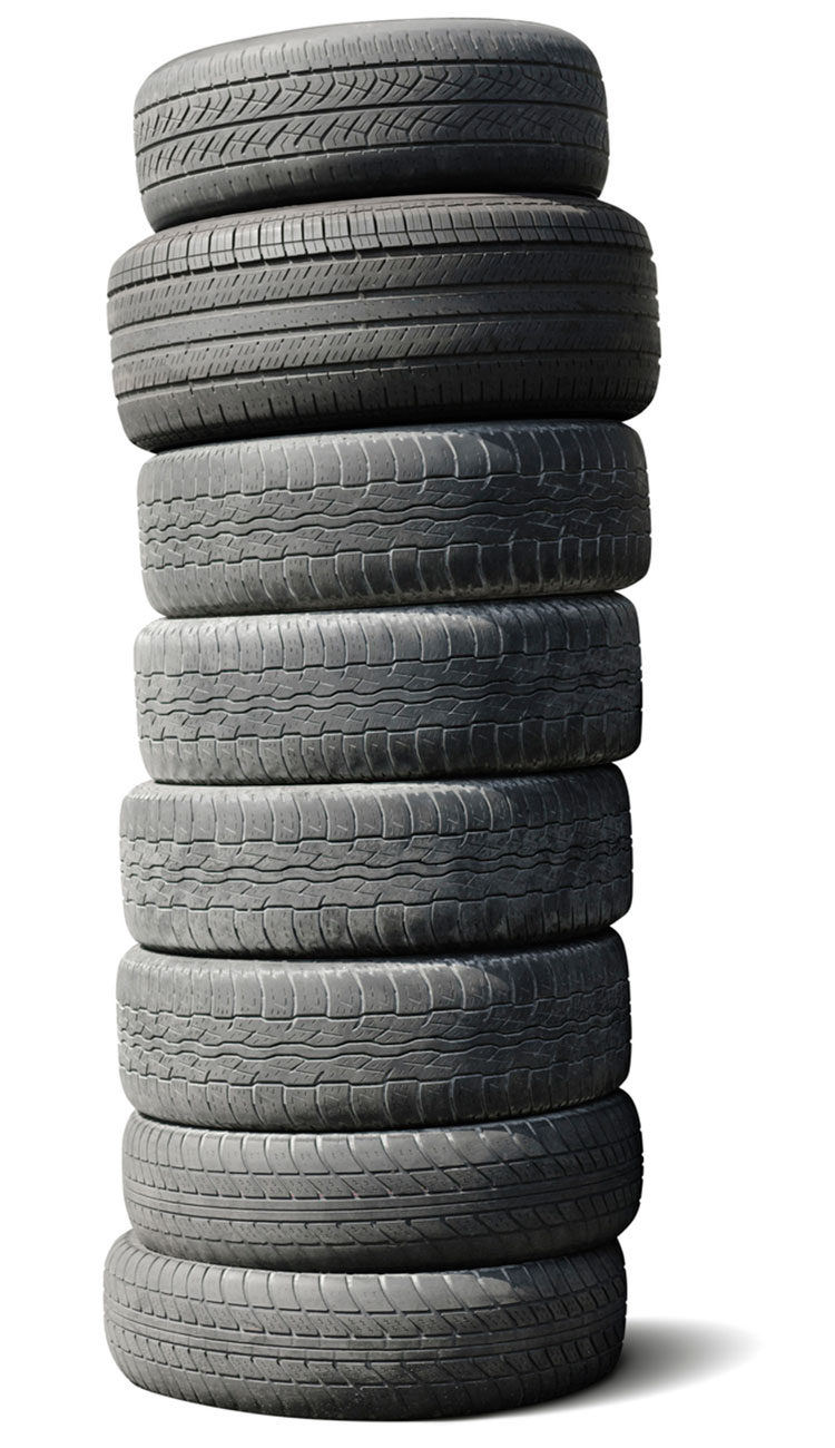 stack of tires for DIY tire swing