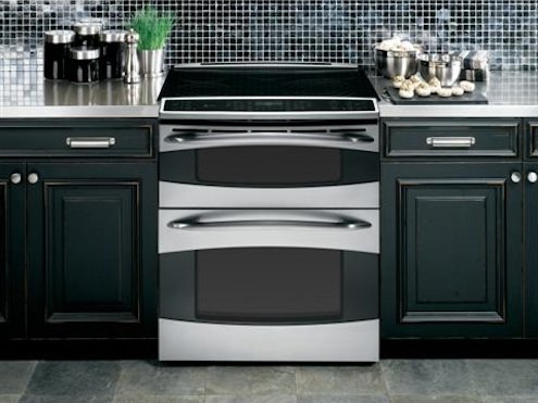 GE Profile Slide-In Double Oven Electric Range