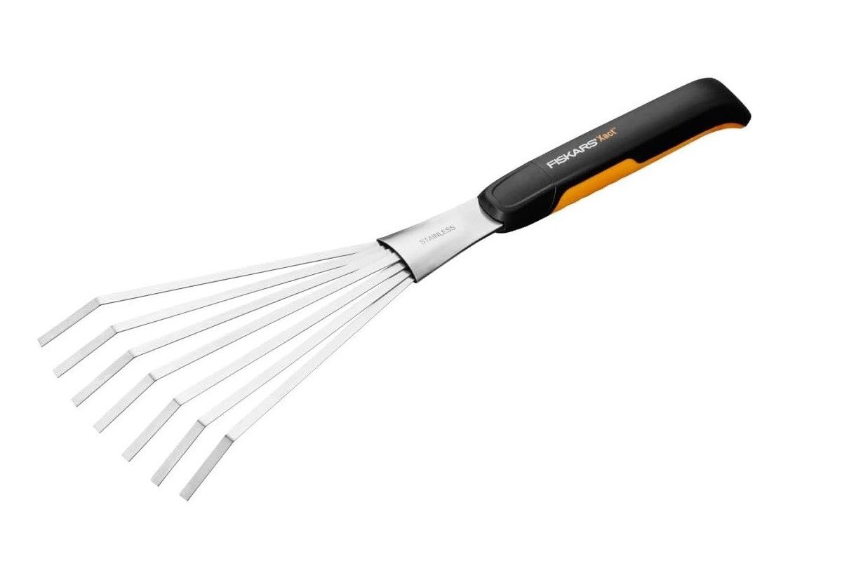 A hand rake.