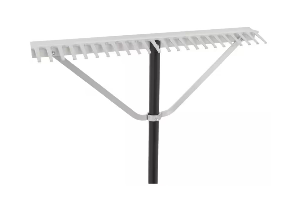 Stone rake close up.