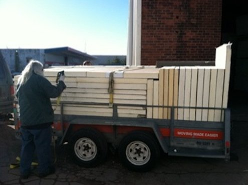 Insulation panels loaded on truck