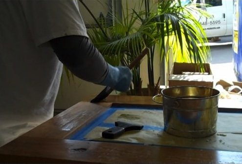 Stripping lacquer with denatured Alcohol.