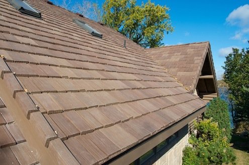 DaVinci Roofscapes' Bellaforte Tuscana Polymer Composite Shake Roof Tiles.