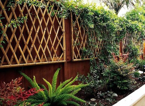 bamboo trellis fence detail