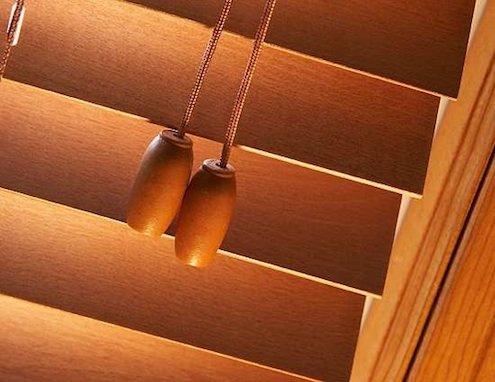 wooden blinds detail