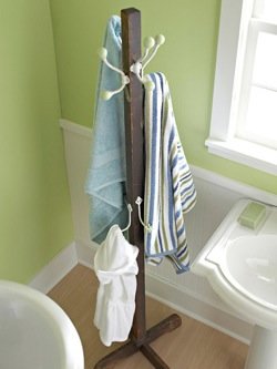 DIY Coat Rack Ideas - Bathroom Organizer