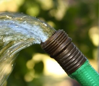 water from garden hose