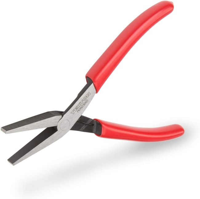 Flat Nose Pliers with red handles