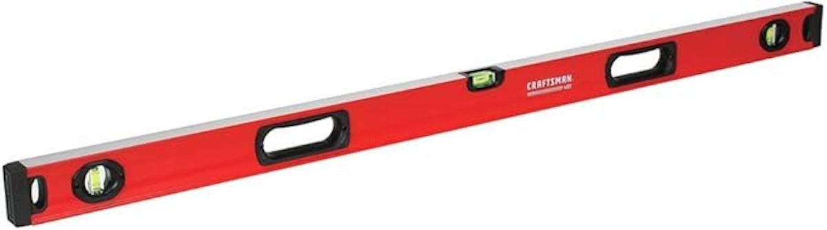 A red box level made by Craftsman. 