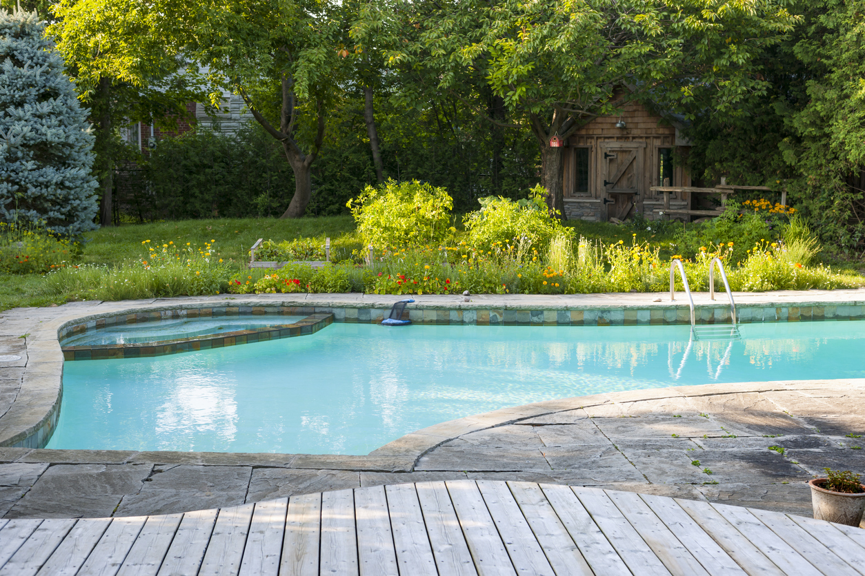 Swimming Pools 101 - Wood and Stone Decking