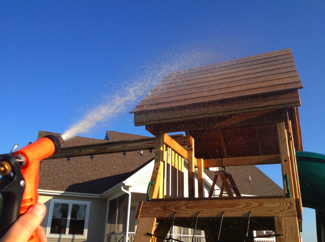 How to Stain Outdoor Wood - Cleaning
