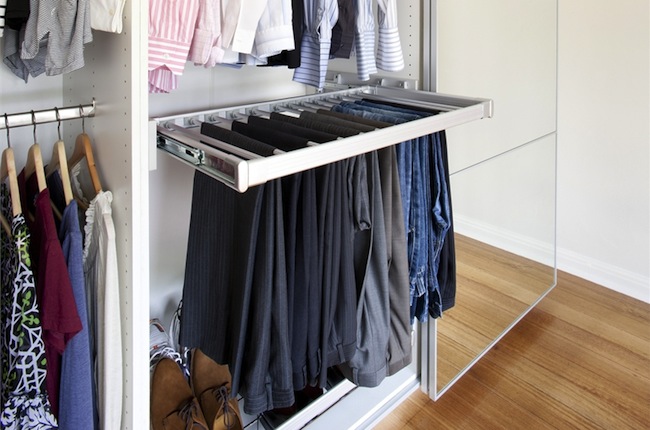 DIY Closet Organizer - Sliding Pants Rack