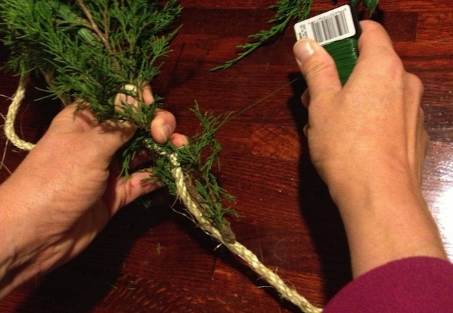 How to Make Fresh Garland - Add Greenery