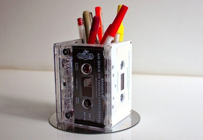 Cassette Tape Recycling - Pencil Holder