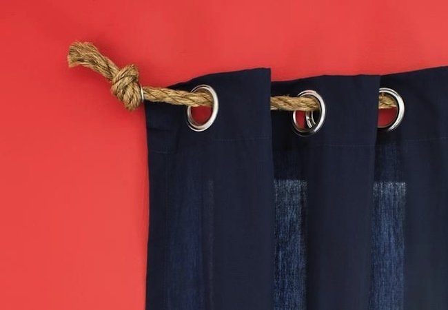 DIY Curtain Rod - Rope