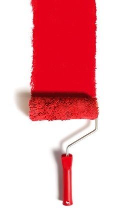 How to Paint Over Wallpaper - Detail Red