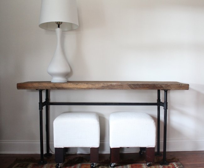 DIY Pipe Console Table Front View