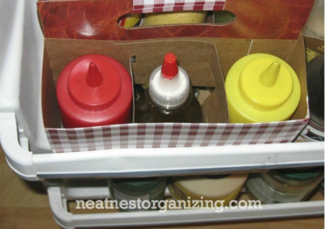 Refrigerator Organization - DIY Condiment Caddy