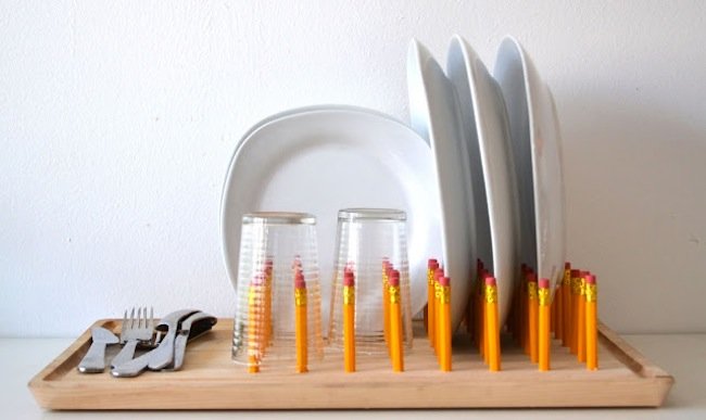 Genius! DIY Pencil Dish Rack