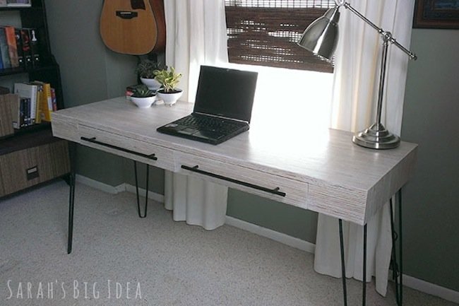 DIY Plywood Strip Desk