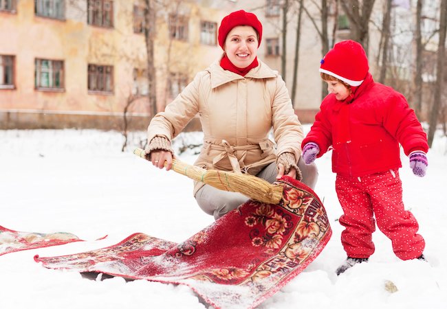Quick Tip: Clean a Rug with Snow