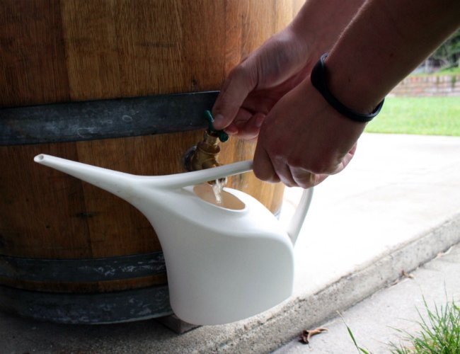 DIY Rain Barrel - Wooden Wine Barrel