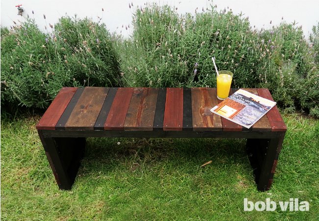 DIY Outdoor Bench - Backyard View