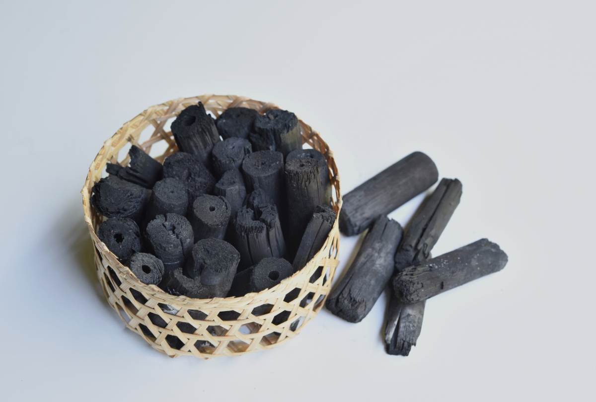 Charcoal in basket