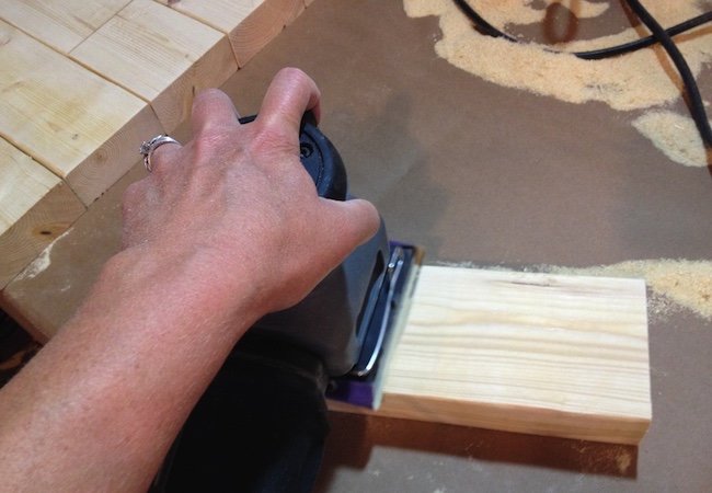 How to Make a Tabletop with 2x4s - Sanding Step 2