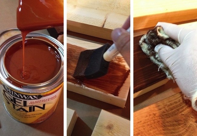 How to Make a Tabletop with 2x4s - Staining Step