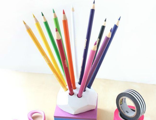 Air Dry Clay Projects - DIY Pencil Holder