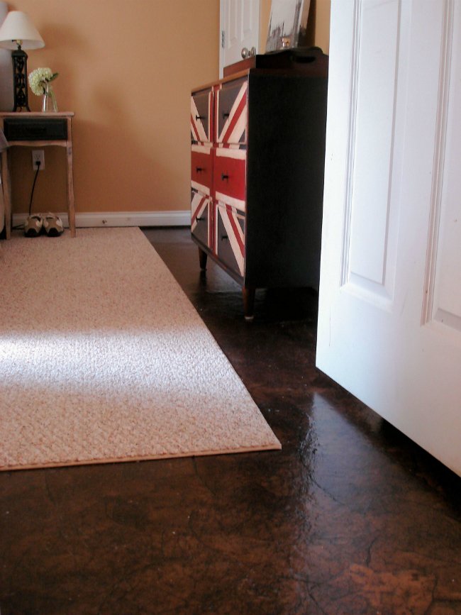 Paper Bag Flooring - Finished Floor by Lovely Crafty Home