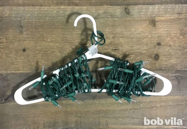 How to Store Christmas Lights - Wrap Around a Hanger