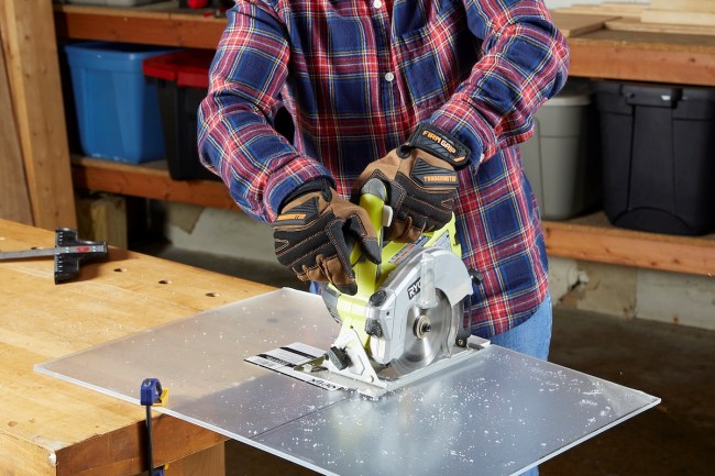 Person used saw on thick plexiglass.