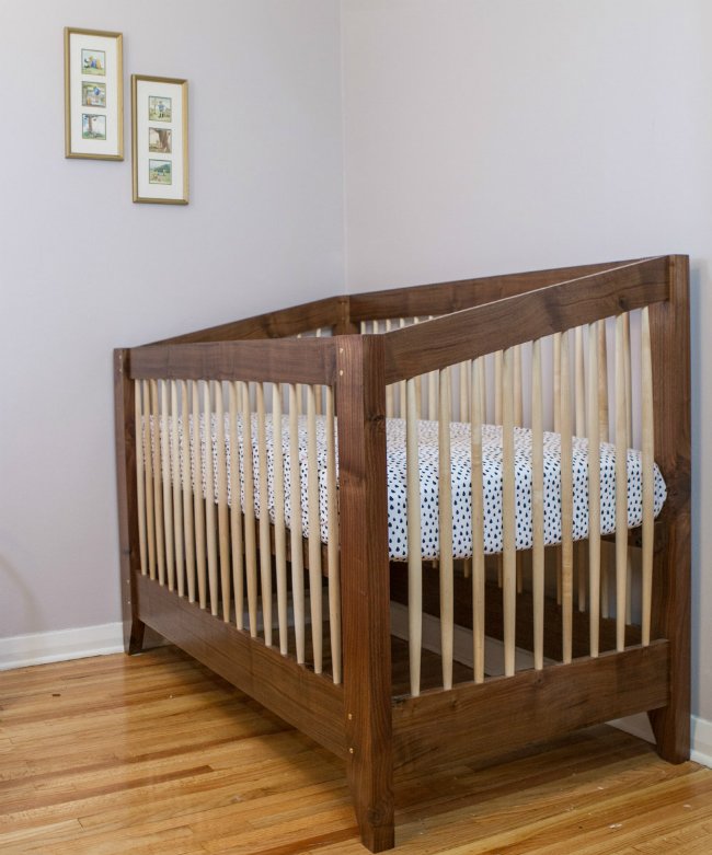 DIY Crib - Walnut and Maple Crib from Matt Cremona