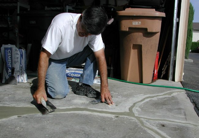 Concrete Floor Repair - Fill in Cracks with CementAll