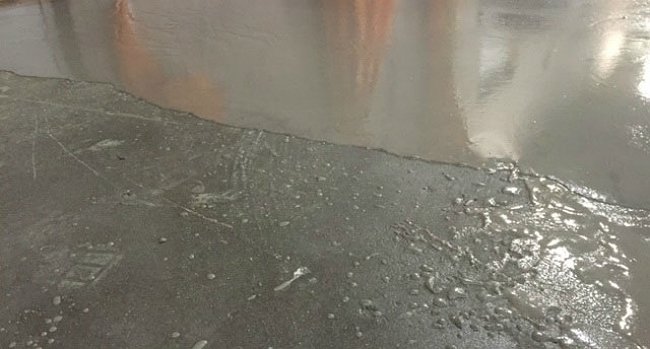 Concrete Floor Repair - Level Low Paints with Concrete Leveler