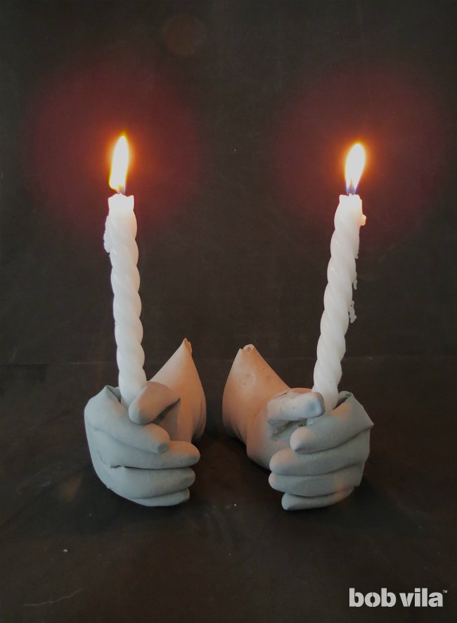 Concrete Candle Holders - Easy Halloween Decorations