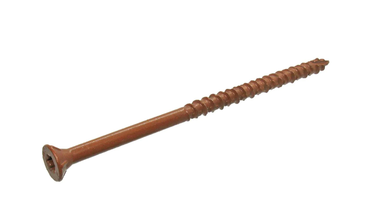 Decking screw on a white background