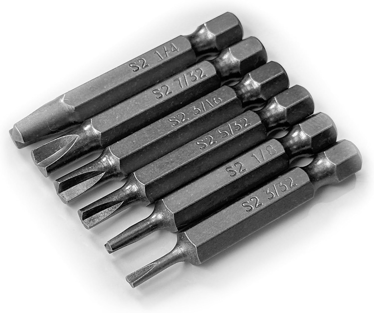 A set of Clutch Head screwdriver bits. 