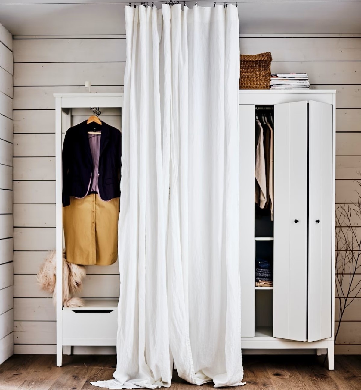 Curtain used to cover closet