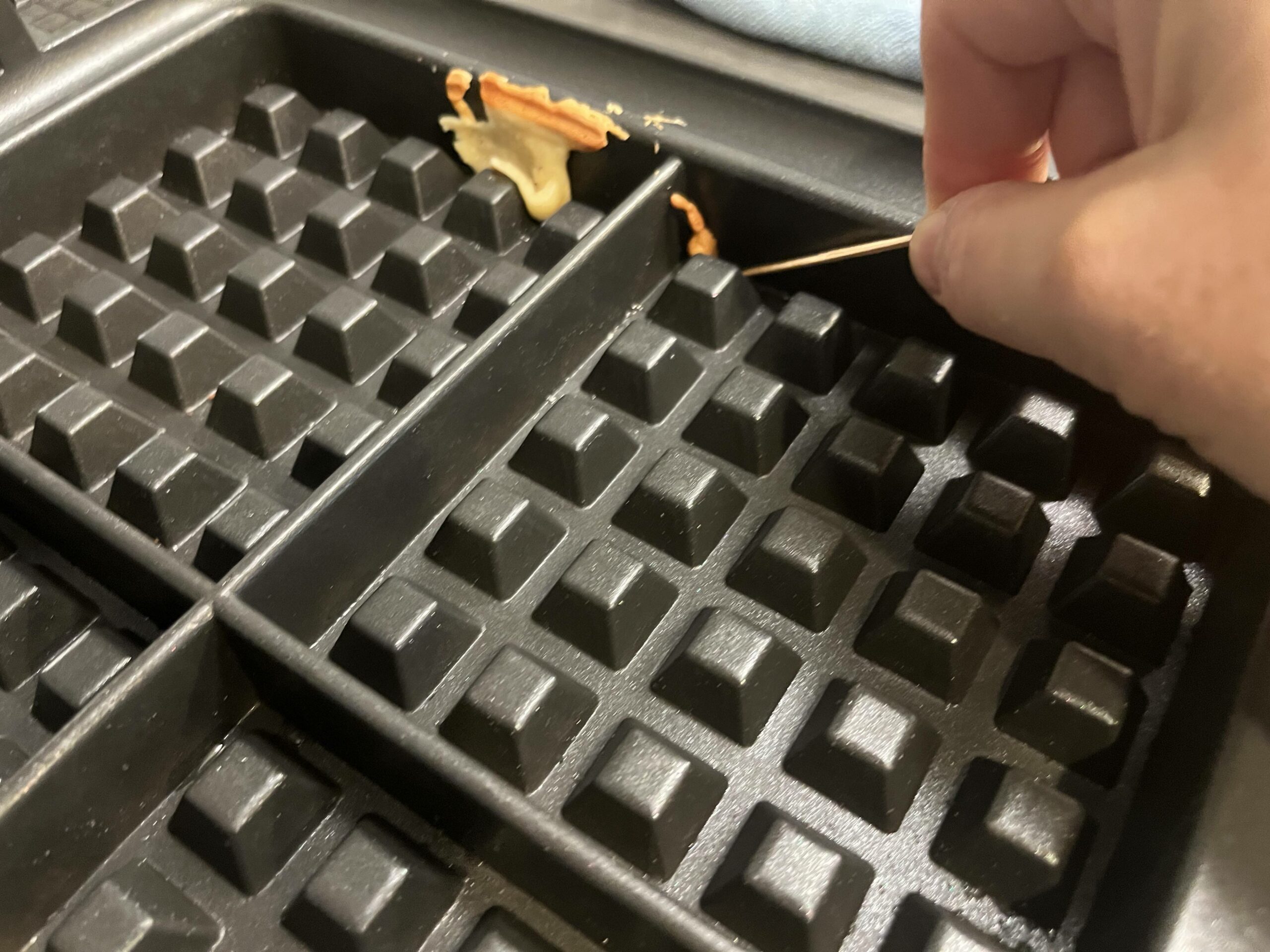 Cleaning Waffle Iron With Toothpick