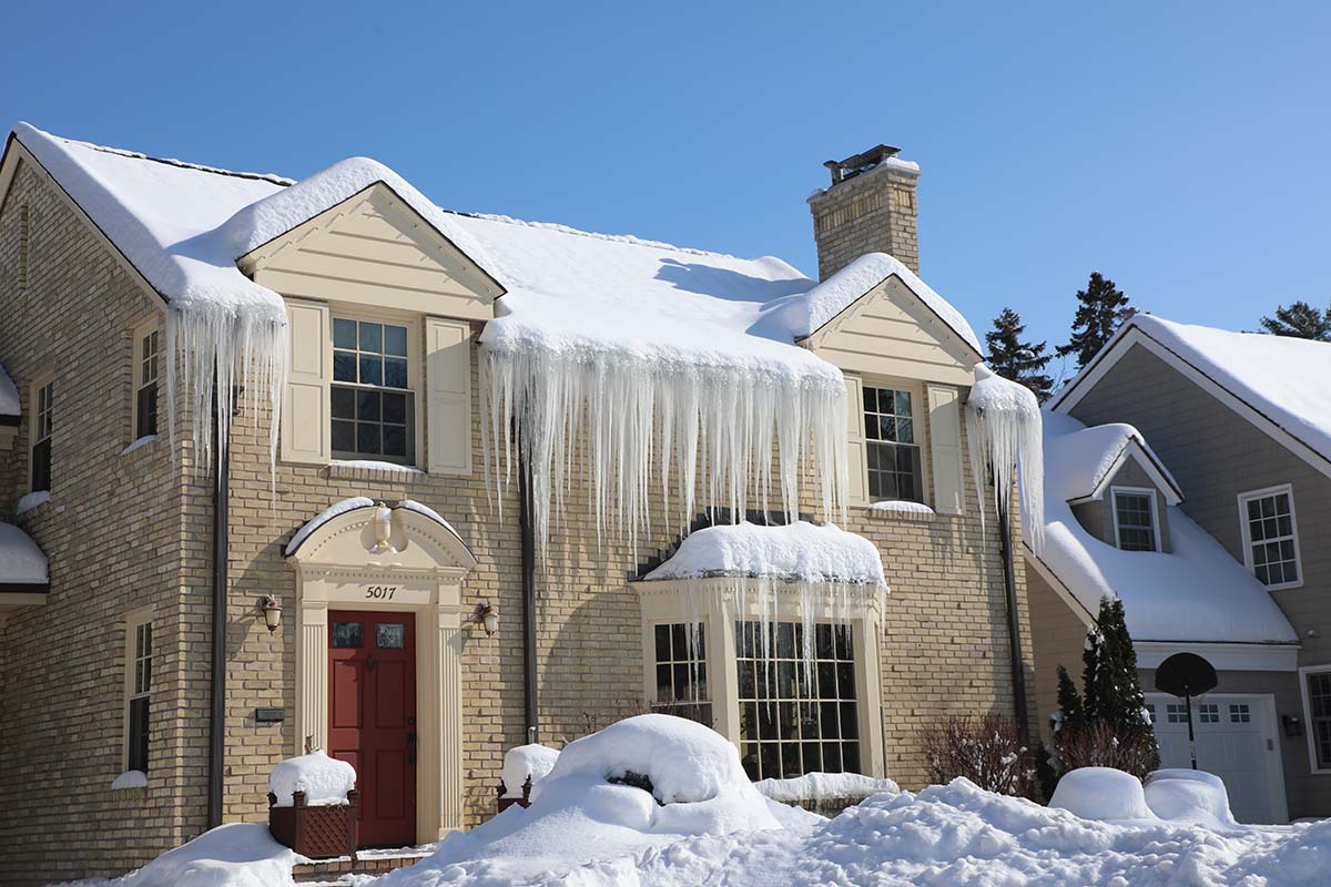 icicles tan house