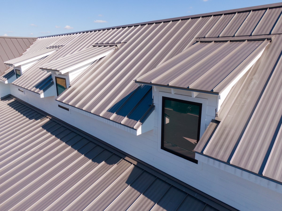 New Standing Seam Metal Roof on a Commercial Building