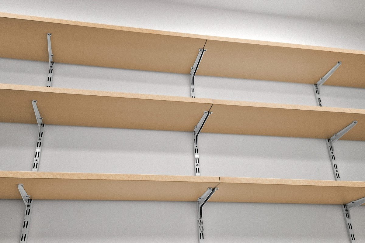 Wall mounted shelf using MDF board.