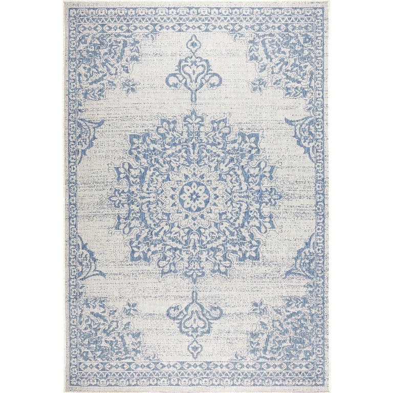  Nicole Miller Patio Country Azalea Indoor_Outdoor Rug on white background